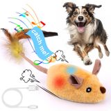 BABORUI İnteraktif Köpek Oyuncakları Fare, Kaçan Fareler Işıklı ve Otomatik Dönüşlü Gıcırtılı Köpek Oyuncakları, Küçük/Orta/Büyük Köpekler ve Kediler için Şarj Edilebilir Hareketli Köpek Oyuncakları