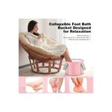 BABUN PEMBE Katlanabilir Ayak Banyosu Kovası Taşıma Çantalı Isı Yalıtımlı Portatif Ayak Spa Küveti Pedikür Leğeni Sızdırmaz Katlanır Su Çamaşır Kovası Ev, Kamp ve Seyahat Kullanımı