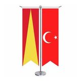 Babür İmp. Bayrağı -17 Eski Türk Devletleri ve Türkiye - Kırlangıç - Saten T direk 2li Masa Bayrağı