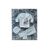 Babush Erkek Bebek 3'lü Pijama Takımı Hastane Çıkışı Mavi Animal Desen - 0 - 3 Ay - Açık Mavi