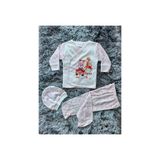 Babush Kız Bebek 3'lü Pijama Takımı Hastane Çıkışı Pembe Animal Desen - 0 - 3 Ay - Açık Pembe