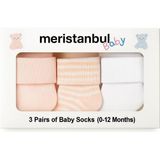Baby 3'lü Bebek Çorap Seti – Kutulu Hediye Seti (0-12 Ay) | Yumuşak Pamuk | Kız ve Erkek Bebek - -- - Çok Renkli