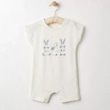 Baby 6/24 Ay Şort Paça Kısa Kollu Bebek Tulumu Najmaddin - Mavi