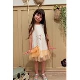 Baby Animals Kız Bebek Kız Çocuk Doğum Günü Parti Düğün Elbise Kolsuz Fırfırlı Tüllü Tütülü Tütü Astarlı - 4 - 5 Yaş - Beyaz