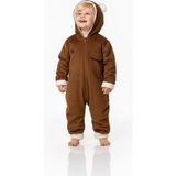 Baby Animals Kız Erkek Unisex Mevsimlik Çift Kat Kadife Ultrasoft Şapkalı Bebek Çocuk Uyku Tulumu Astronot Tulum - Koyu Kahverengi - 9 - 12 Ay