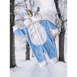 Baby Animals Welsoft Peluş Fermuarlı Kışlık Unisex Kız Erkek Bebek Uyku Tulumu Bebek Tulumu Çocuk Tulumu - Mavi - 1 - 1,5 Yaş