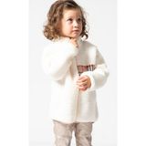 Baby Animals Welsoft Peluş Kuzu Fermuarlı Kışlık Unisex Kız Erkek Bebek Çocuk Mont Kaban Hırka Ceket - Krem - 3 - 4 Yaş