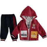 Baby Bakkal Yağmurluk + Body + Alt 3 Parçadan Oluşan Bebek Takımı - 6 - 9 Ay - Kırmızı