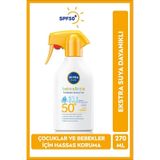 Baby Bebek ve Çocuklar İçin Güneş Spreyi 270ml, SPF50, Hassas Güneş Koruması, Ekstra Suya Dayanıklı