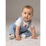 Baby Buu Kız Bebek Çilek Nakışlı Salopet Takım - 9 - 12 Ay - Kırmızı