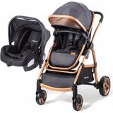 Baby Care Babycare Safari Cross Travel Bebek Arabası - Siyah - Gold Siyah