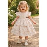 Baby Chacha Lavinya Müslin Bebek Elbise 1-2-3yaş - 1 - 3 Yaş - Krem