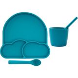 Baby Chef's by ZN %100 Premıum Silikon 4'lü Mama Seti Vakum Sistemli - Yeşil