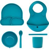 Baby Chef's by ZN %100 Premıum Silikon 6'lı Mama Seti Vakum Sistemli - Yeşil