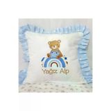 Baby Clime 5.KIRLENT Fırfırlı Kırlent Bebek İsimli 40X40 Cm Nakışlı Takı Yastığı İçi Dolgulu H10