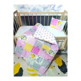 Baby Clime 5 Parça 90x130 Bebek Uyku Seti - Yorgan Yastık Çarşaf Takımı - Dinazor Zürafa Fil Desen USR-90130-5 Parça