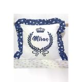 Baby Clime 6.KIRLENT Fırfırlı Kırlent Bebek Isimli 40X40 Cm Nakışlı Takı Yastığı Içi Dolgulu