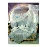 Baby Clime 60x120 Bebek Uyku Seti - Cibinlik Ve Aparat - Gri Yıldız Desen USR-60120-CİB-1.