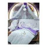 Baby Clime 60x120 Nakışlı Bebek Uyku Seti Isimli - Lüks Cibinlik Ve Aparat - Unicorn Gökkuşağı Motifi USN-60120-LCİB-1.