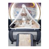 Baby Clime 70x120 Bebek Uyku Seti - Lüks Cibinlik Ve Aparat Dahil - Ay Bulut Yıldız USR-70120-LCİB-1.