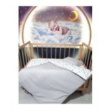 Baby Clime 90x130 Bebek Uyku Seti 5'li - Gri Yıldız Desenli (TÜM ÖLÇÜLERE UYGUN)