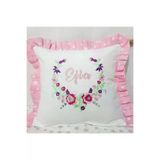 Baby Clime KIRLENT-8. 40X40 Cm Fırfırlı Nakışlı Kırlent Bebek İsimli Takı Yastığı İçi Dolgulu C8