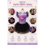 Baby Clime, Kız Çocuk Kuromi My Melody Baskılı Tütülü Kabarık Parti Elbisesi Doğum Günü Kostümü - 9 Yaş - Siyah - Çok Renkli