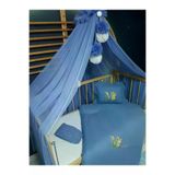 Baby Clime USMÜS-80120-LCİB-1 - 80x120 cm Yorgan Kılıflı Ponponlu Cibinlik Tülü ve Aparatlı Nakışlı Müslin Uyku Seti