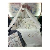 Baby Clime USN-70110-LCİB-3. 70X110 Nakışlı Isimli Bebek Uyku Seti 18 Parça - Lüks Cibinlik Ve Aparat - Başak Yaprak