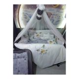 Baby Clime USN-70110-LCİB-3. 70X110 Nakışlı Isimli Bebek Uyku Seti 18 Parça - Lüks Cibinlik Ve Aparat - Safari