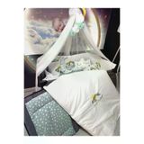Baby Clime USN-70120-LCİB-2. 70X120 Isim Nakışlı Bebek Uyku Seti - Lüks Cibinlik Ve Aparat Dahil - Gökkuşağı Motifi