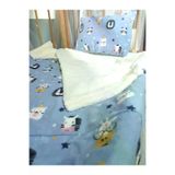 Baby Clime USP-90120-4LÜ 90X120 Pazen Uyku Seti 4'lü - Mavi Beyaz (Yumuşacik Bebek Battaniyesi, Çarşaf Ve Kilifli Yastik)