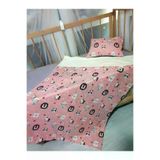 Baby Clime USP-90120-4LÜ 90X120 Pazen Uyku Seti 4'lü - Pembe Gri (Yumuşacik Bebek Battaniyesi, Çarşaf Ve Kilifli Yastik)
