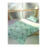 Baby Clime USP-90120-4LÜ 90X120 Pazen Uyku Seti 4'lü - Yeşil Gri (Yumuşacik Bebek Battaniyesi, Çarşaf Ve Kilifli Yastik)
