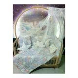Baby Clime USR-60120-CİB-1. 60X120 Bebek Uyku Seti - Cibinlik Ve Aparat - Gri Bulut Yıldız Desen