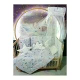 Baby Clime USR-60120-CİB-1. 60X120 Bebek Uyku Seti - Cibinlik Ve Aparat - Gri Zemin Ay Yıldız Desen