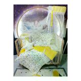 Baby Clime USR-60120-CİB-2. 60X120 Bebek Uyku Seti 12 Parça - Cibinlik Ve Aparat Dahil - Ay Yıldız Desenli