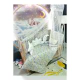 Baby Clime USR-60120-CİB-2. 60X120 Bebek Uyku Seti - Cibinlik Ve Aparatı Dahil - Ay Yıldız Desenli