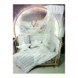 Baby Clime USR-70130-CİB-1. 70X130 Bebek Uyku Seti - Cibinlik Ve Aparat - Gri Ince Zigzag Yıldız Desen