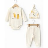 Baby Corner 3'lü Bebek Body Takım - Ekru - 3 - 6 Ay
