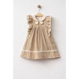 Baby Corner Bebe Yaka Kız Bebek Elbise - 6 Ay - Kahverengi