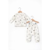 Baby Corner Bebek Pijama Takımı - 6 Ay - Ekru - Kahverengi