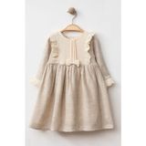 Baby Corner Ekose Kız Bebek Elbise - 18 Ay - Bej
