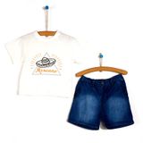 Baby Corner Erkek Bebek Arizona 2'li Tişört İndigo Şort Takım
