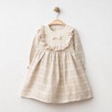 Baby Corner Keten Kız Bebek Elbise - 6 Ay - Bej