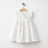 Baby Corner Kruvaze Yaka Kız Bebek Elbise - 18 Ay - Beyaz