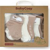 Baby Cosy Bebek 6'lı Kuzu Detaylı Çorap %100 Organik Pamuk, Bebek - Yenidoğan - CSYC1005