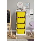 Baby Darling %100 MDF - Large Mono 4 Büyük Sepetli Oyuncak Dolabı