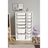 Baby Darling %100 Mdf - Xl Duo 16 Sepetli Oyuncak Dolabı - Beyaz