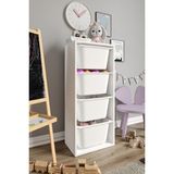 Baby Darling Mdf - Large Mono 4 Büyük Sepetli Oyuncak Dolabı - Beyaz